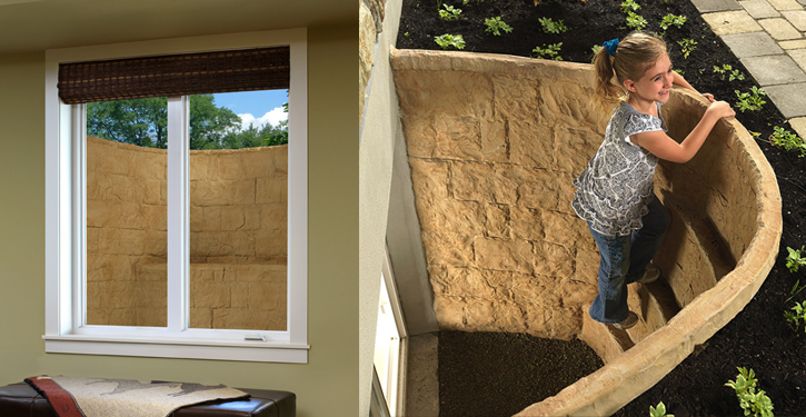 Help keep your basement dry and fresh with an egress window. Allows for better air circulation and sunlight to reduce dampness.